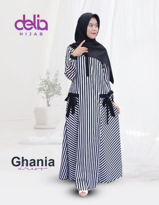 Baju Gamis Kekinian - Ghania Dress - Delia Hijab